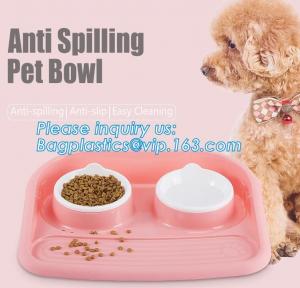 Buy cheap Pet Dog Bowls 2 Stainless Steel Dog Bowl No Spill Non-Skid Silicone Mat Pet Food Scoop Water and Food Feeder Bowl product