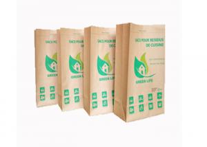 China Open Mouth Kraft Paper Sacks 2 Ply / 3 Ply Breathable GMP Standard Square Bottom on sale