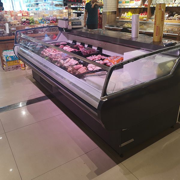 Open Fresh Meat Chiller Deli Display Fridge For Supermarket 1250 * 1160 * 1000mm