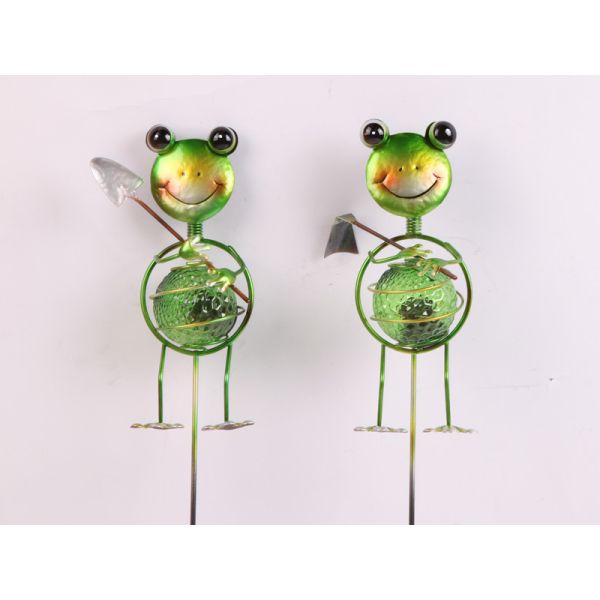 Metal Frog Solar Powered Decorative Item With Small / Medium Size