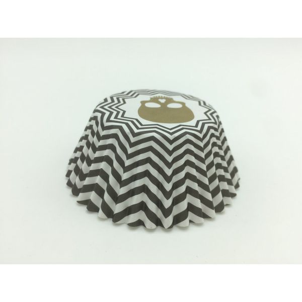 Zombie Head Black And White Striped Cupcake Liners Single Wall Various Size