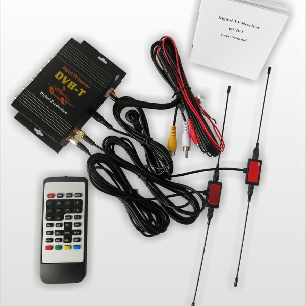 CAR DVB-T MPEG-4 Double tuner Digital TV receiver Dual -tuner TV Box with multi language