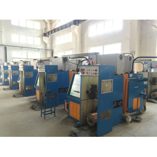 Iron Cast Fine Copper Wire Drawing Machine With Flat Belts And Timing Belts Transmission