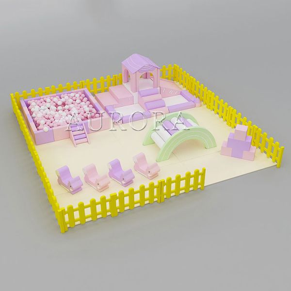 Real Soft Play Equipment Soft Play Purple Pink Foam Indoor Soft Play Fence