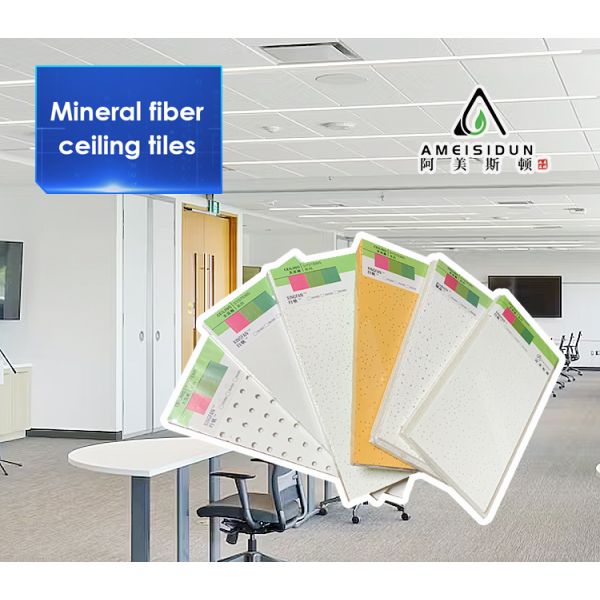 Interior Decoration Materials Mineral Wool Ceiling Tile 60x60 60x120 cm Wooden Board