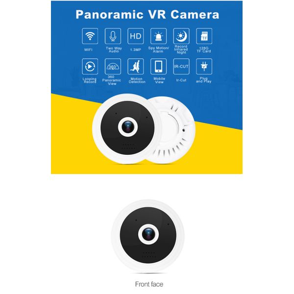 OEM 360 Fisheye Security Camera , Wireless Fisheye Ip Camera Two Way Voice