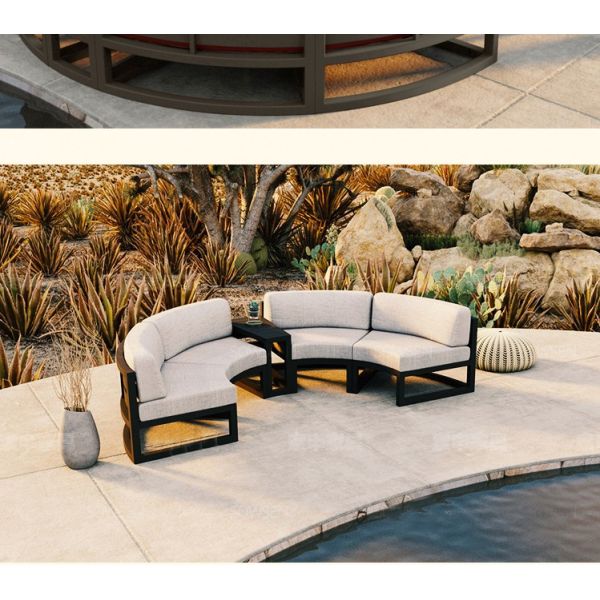 Luxury Outdoor Sofa Courtyard Villa Garden Outdoor Arc-shaped Leisure Combination Aluminum Alloy Waterproof Sunscreen Sofa