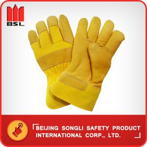 China SLG-CA607 cow grain leather working safety gloves on sale