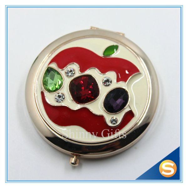 Shinny Gifts Newest Design Round Compact Mirror Folding Small Pocket Mirror