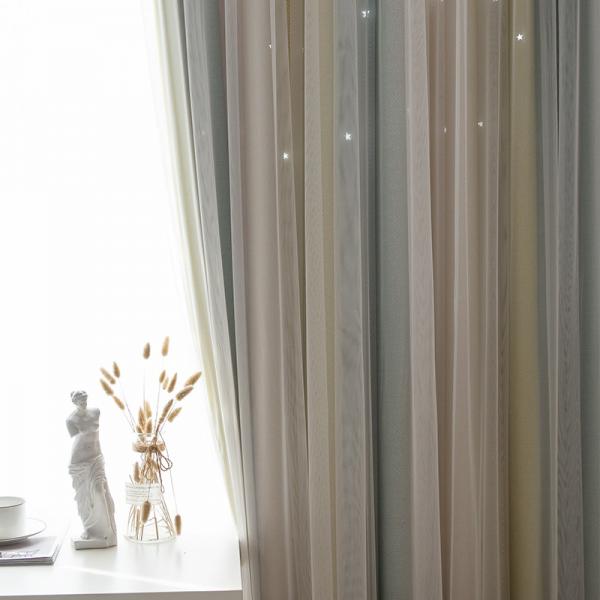 Living Room Printing Voile Sheer Eyelet Curtain Fabric 54*84inch