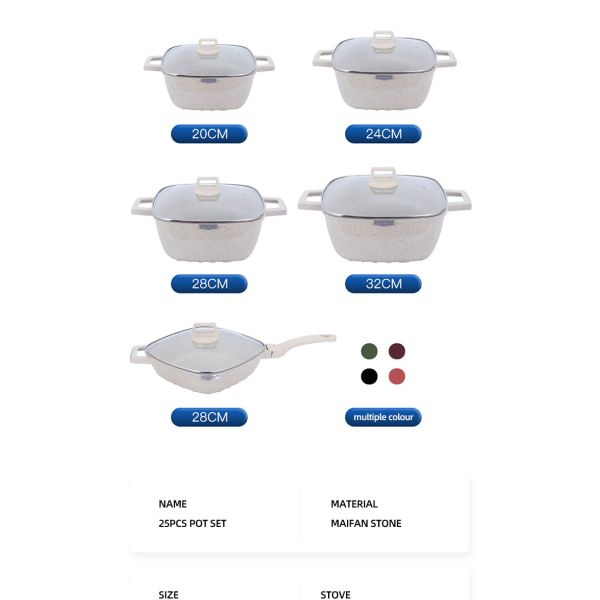 Amazon TOP Seller Induction Non-stick Cooking Pot Set Ollas 25pcs Aluminum Pot And Pans Set Cookware Set