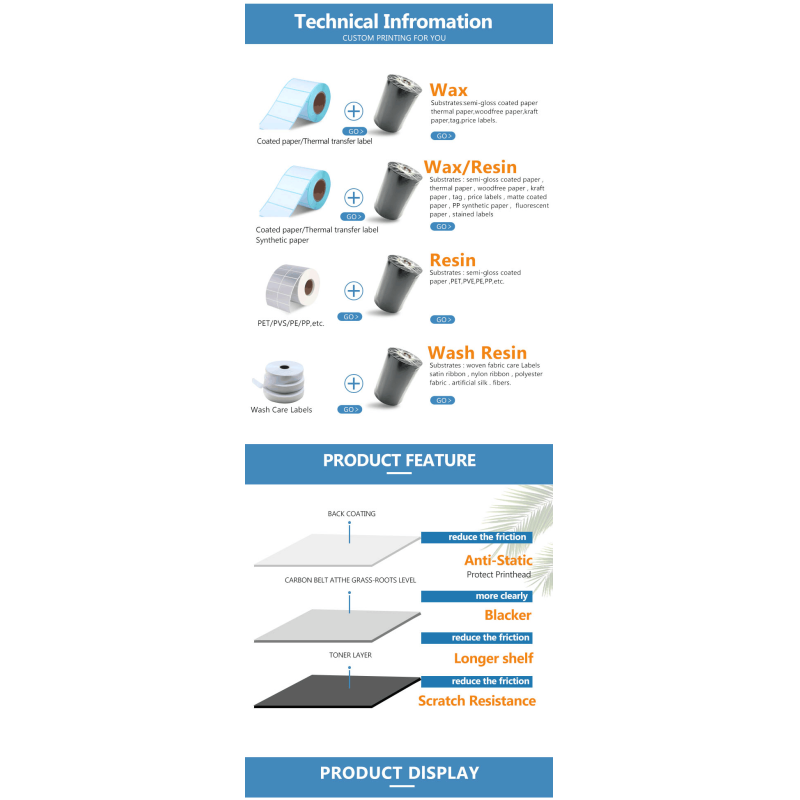 90mm 360m Heat Transfer Ribbon Synthetic Paper Resin Enhanced Wax