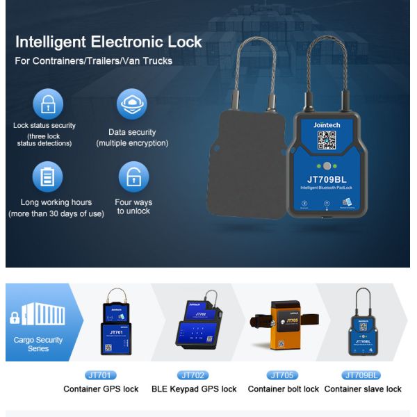 GPS Smart Bluetooth Padlock Logistic Cargo Security Monitoring RFID Unlocking