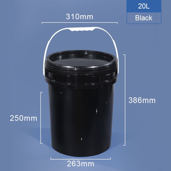 liquid fertilizer PP Round Plastic Bucket With Lid Handle Printing with Heat Transfer