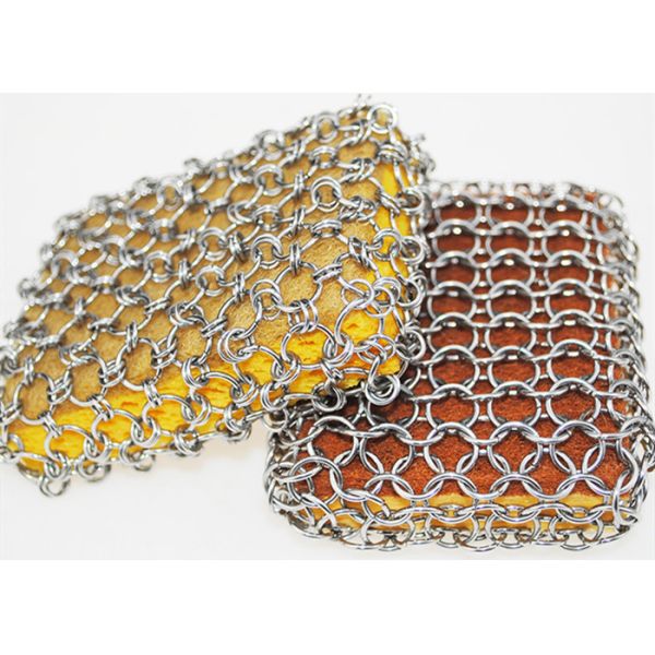 Customizable 7x7inch Chain Mail Cast Iron Cleaner Rust Resistance