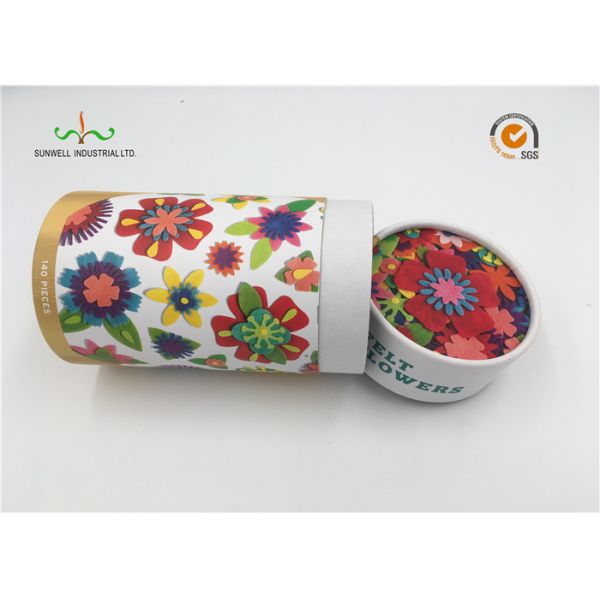 Handmade Custom Cardboard Cylinder Tubes , Round Paper Tea Box With Your Logo
