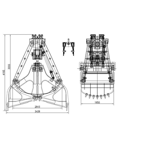 Q345 / Q235 Materials Orange Peel Hydraulic Clamshell Bucket